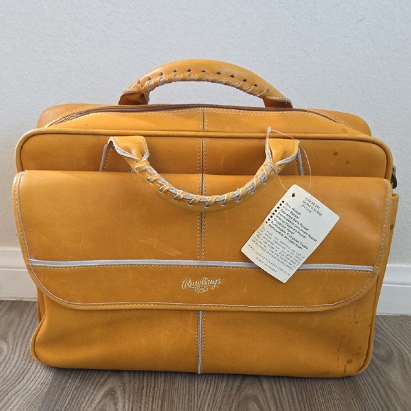 Rawlings Tan Leather Briefcase with Structured Design - Picture 1 of 5